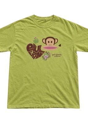 Women's Short Sleeve Tee in Light Green with Monkey Graphic